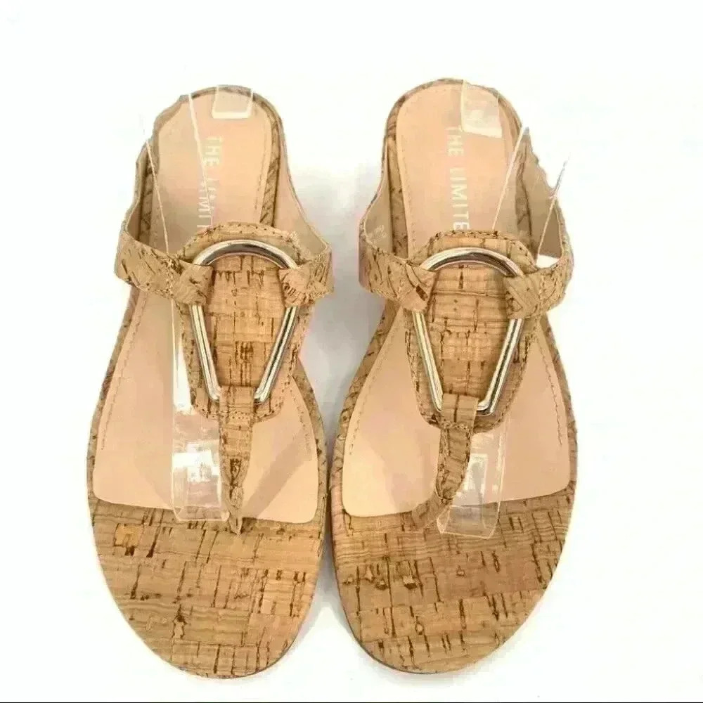 New The Limited womens sandals size 6.5 Indy cork wedge thong flip flops - Picture 11 of 12